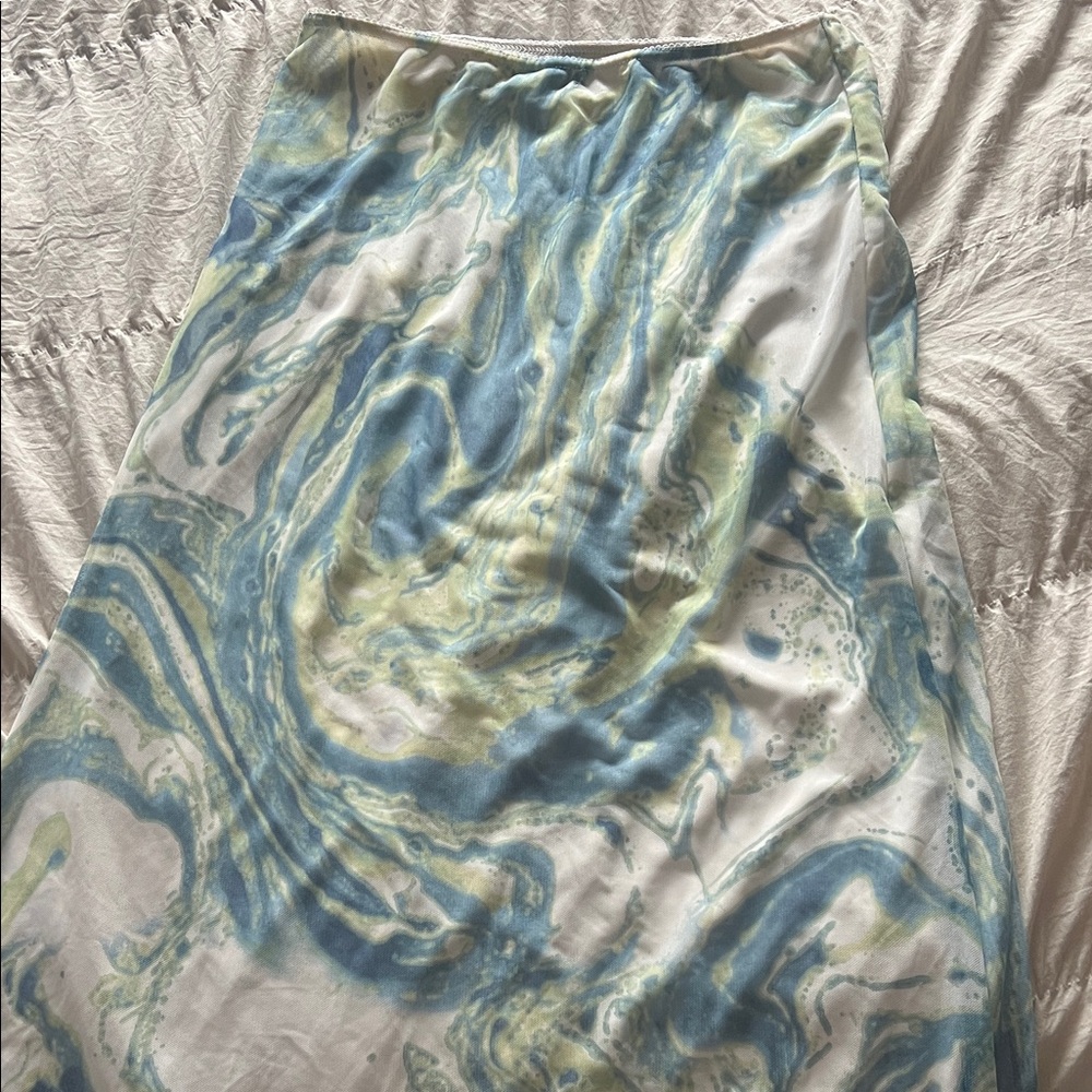 Abstract Blue and Green Skirt
